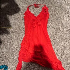 Fashion Nova Red Halter Dress